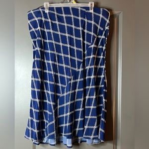 Ava and Viv Blue & White MIDI Skirt Size 1X